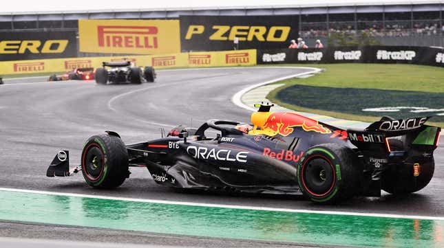 Sergio Perez of Mexico drives the (11) Oracle Red Bull Racing RB20 Honda RBPT during the Formula 1 Lenovo Grande Premio De Sao Paulo 2024 in Sao Paulo, Brazil, on November 3, 2024. 