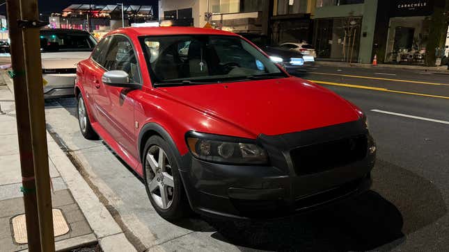 Front 3/4 view of a red Boston Red Sox Special Edition Volvo C30