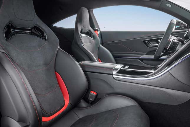 Photo of a Mercedes-AMG CLE53 coupe's front seats