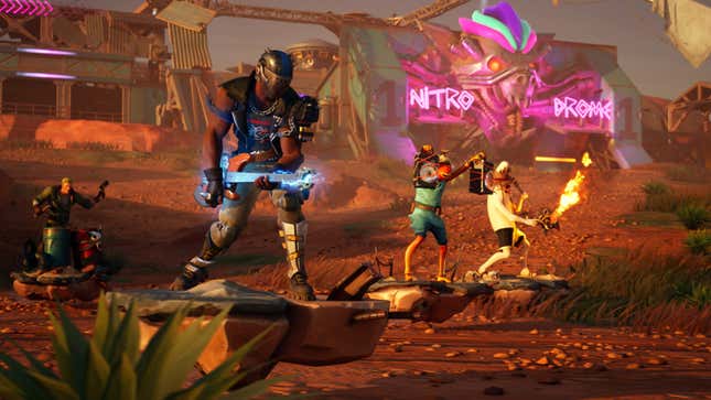 Fortnite characters wield musical instruments as weapons.