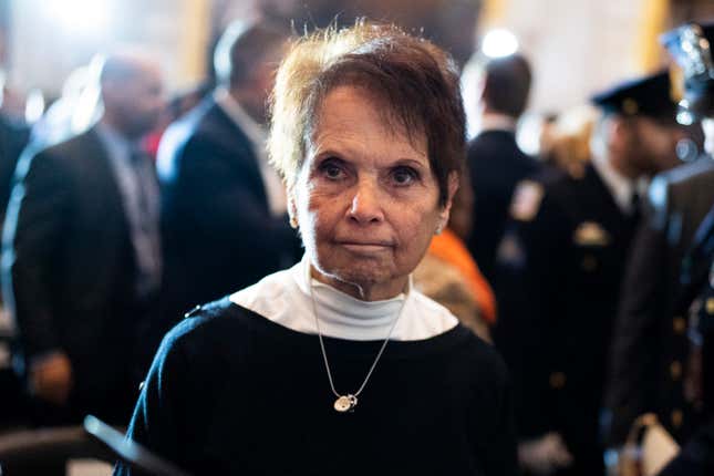 Gladys Sicknick, the mother of the late Capitol Police Officer Brian Sicknick, attends a ceremony to award the Congressional Gold Medal to the “United States Capitol Police, the Washington D.C. Metropolitan Police and the heroes of January 6th,” in the U.S. Capitol Rotunda on Tuesday, December 6, 2022. Sicknick died of two strokes a day after defending the Capitol from rioters on January 6th, 2021.