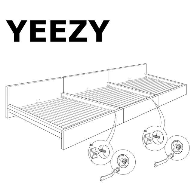 Image for article titled Kanye West says he really, really wants to design Ikea’s flatpack furniture. Ikea shrugs