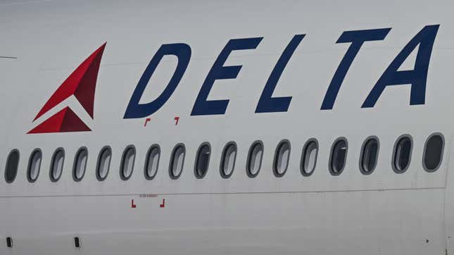 The side of a Delta Air Lines plane