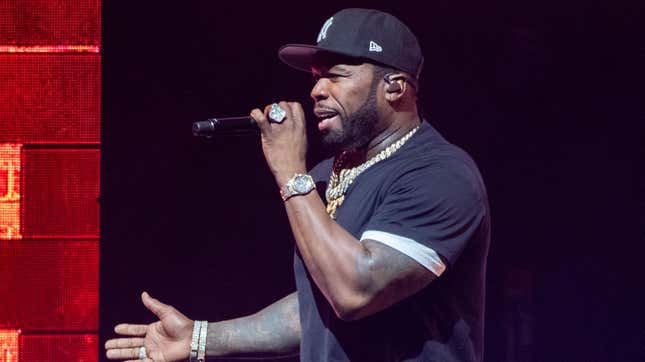 50 Cent performs onstage during ‘The Final Lap Tour’ at Pine Knob Music Theatre on September 17, 2023 in Clarkston, Michigan. 