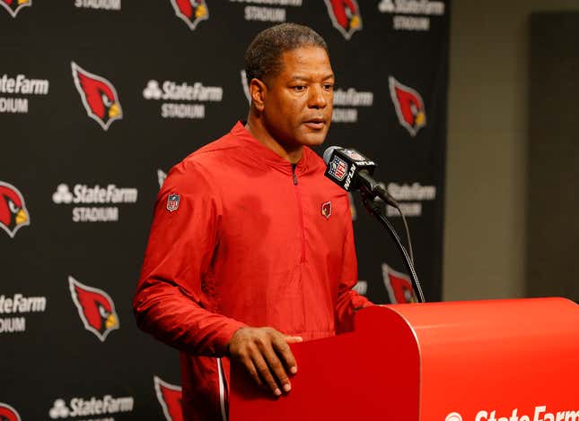 Former Arizona Cardinals head coach Steve Wilks speaks after an NFL football game against the Los Angeles Rams, Sunday, Dec. 23, 2018, in Glendale, Ariz. Two Black coaches joined Brian Flores on Thursday, April 7, 2022, in his lawsuit alleging racist hiring practices by the NFL toward coaches and general managers. The updated lawsuit in Manhattan federal court added coaches Steve Wilks and Ray Horton.