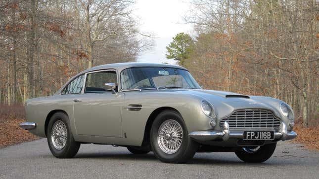 A photo of a silver Aston Martin B5. 