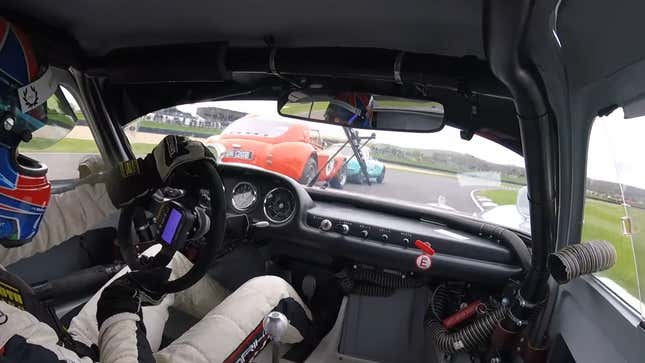 Porsche 904 onboard chasing a Shelby Cobra and a Lotus Elan