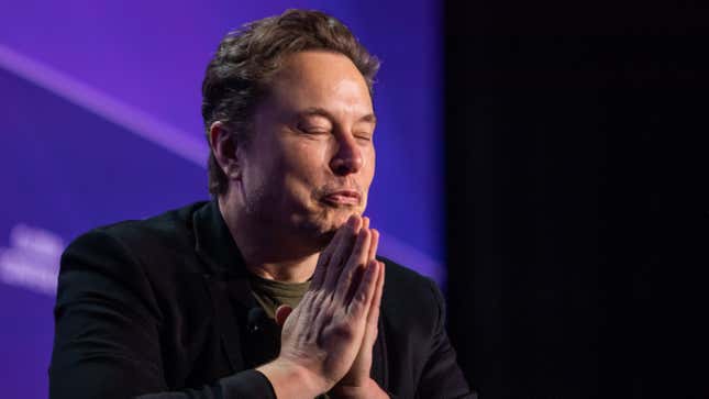 Elon Musk praying