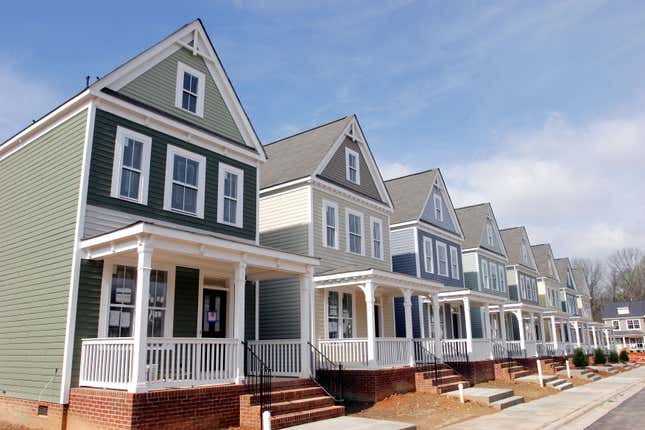 Newly constructed homes in Charlotte, North Carolina.