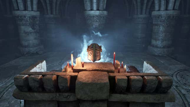 The helmet of the Knights of the Nine in Oblivion Remastered.