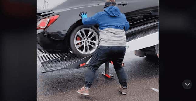 Carvana Tow Driver Drops A Customers Vehicle While Unloading It