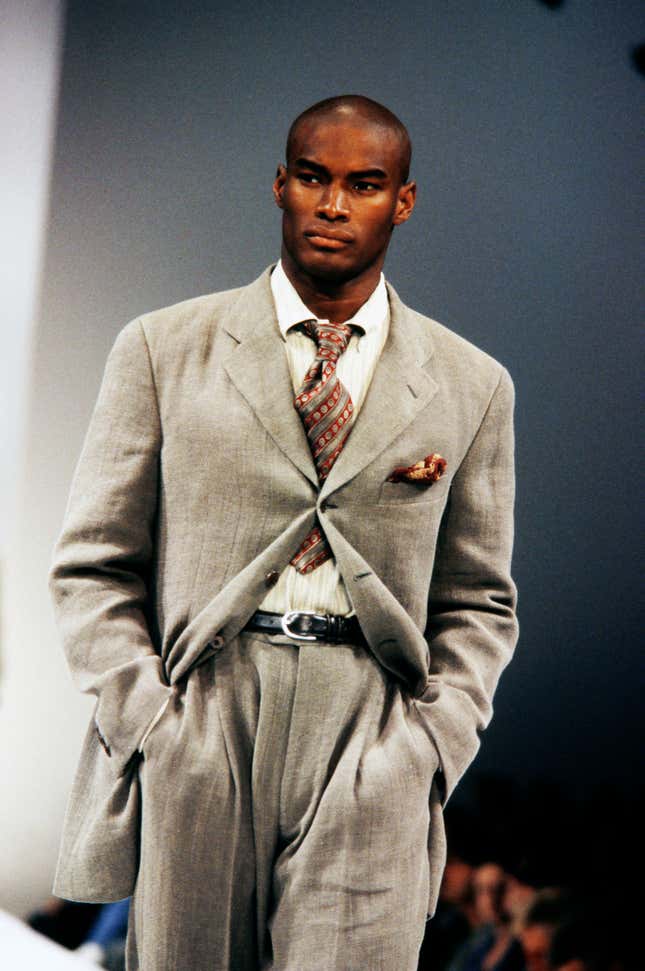 Tyson Beckford at Calvin Klein Collection Menswear Spring 1995 Ready To Wear Fashion Show