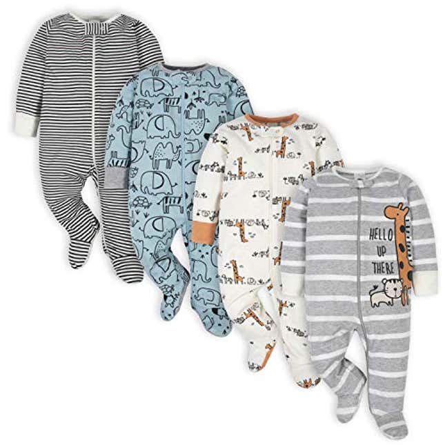 Image for article titled Gerber Baby Boys&#39; 4 Pack Sleep &#39;N Play Footie, Now 20% Off