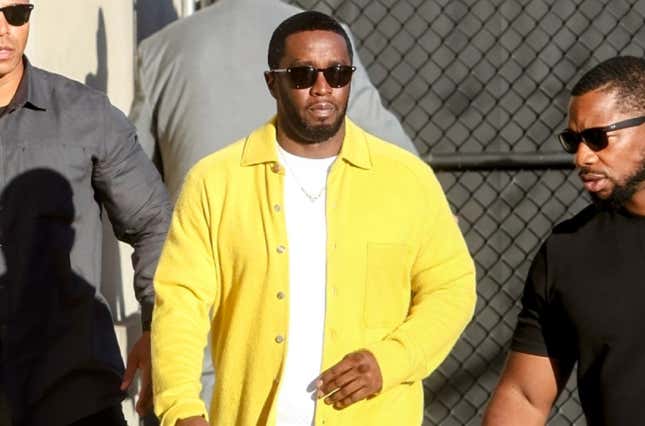 Sean Combs is seen arriving at “Jimmy Kimmel Live” on October 30, 2023 in Los Angeles, California