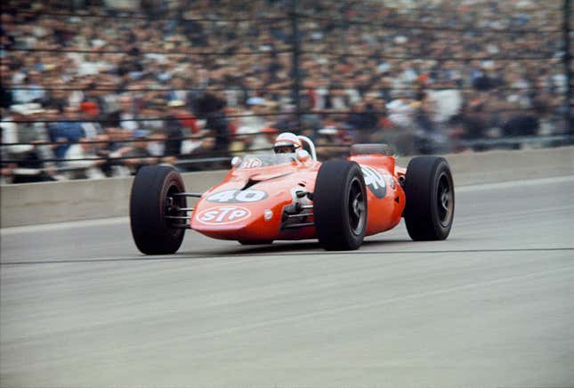 Parnelli Jones driving the Studebaker STP Special during the 1967 Indianapolis 500