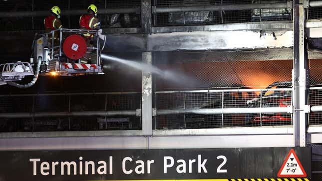 Image for article titled London Luton Airport Shut Down After A Parking Garage Went Up In Flames