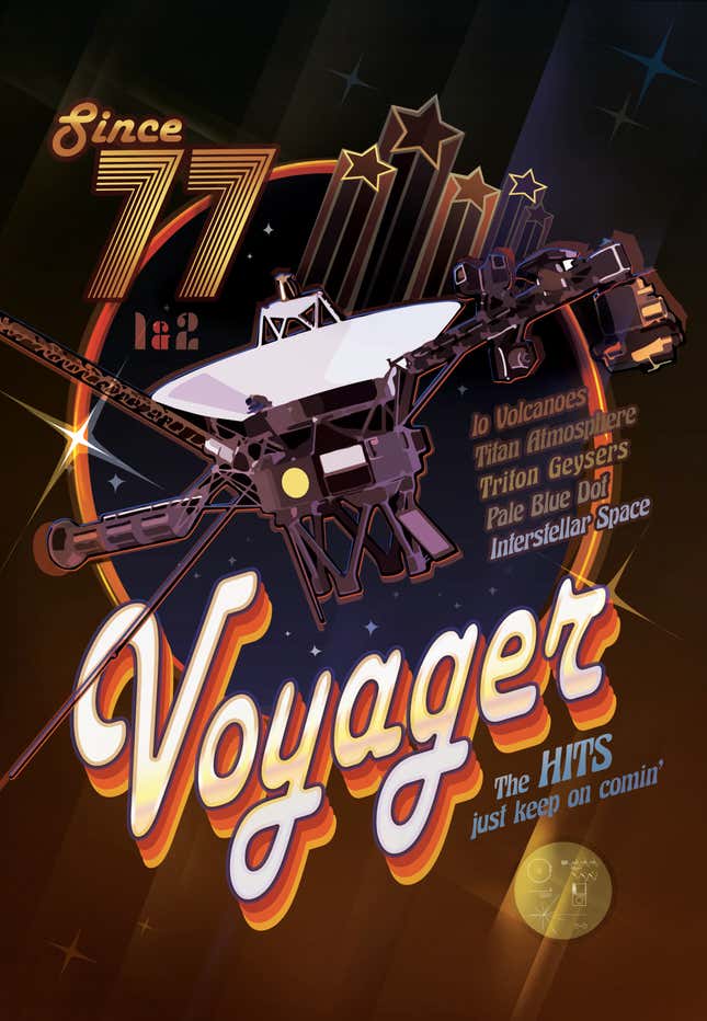 Image for article titled To celebrate the 40th anniversary of the Voyager missions, NASA made these stunning, free posters