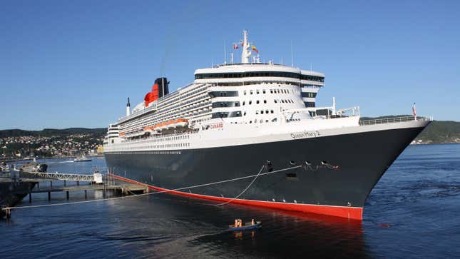 The Cunard Line's Queen Mary 2 docked at Trondheim Havn.