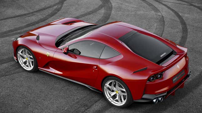 A photo of a red Ferrari 812 Superfast. 