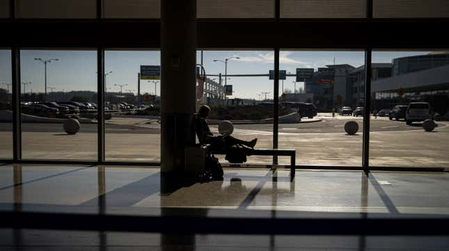 Someone at an airport in Arkansas