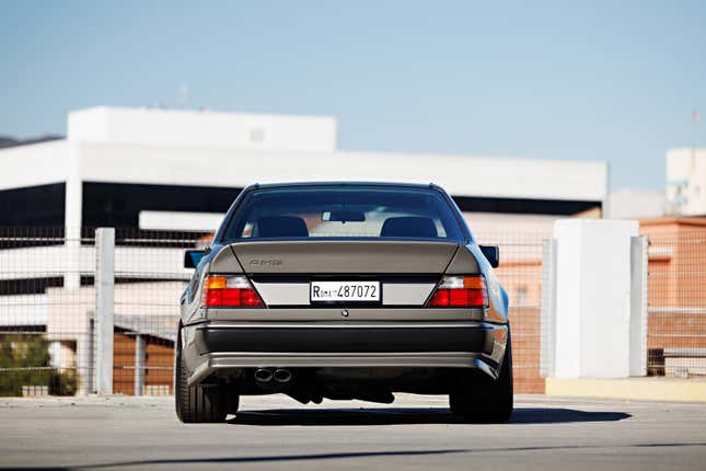 Rear view of a grey Mercedes-Benz AMG 300CE 6.0 Hammer