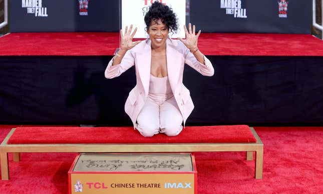 Regina King’s hand and footprint are seen at the Hand and Footprint Ceremony at TCL Chinese Theatre on October 28, 2021 in Hollywood, Calif. 