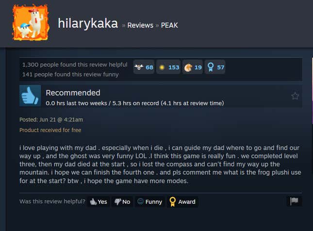 Image for article titled Peak, As Told By Steam Reviews