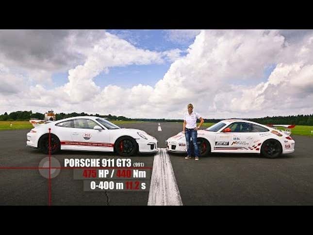 Sabine Schmitz Decides Which 911 GT3 Is Better With A Drag Race