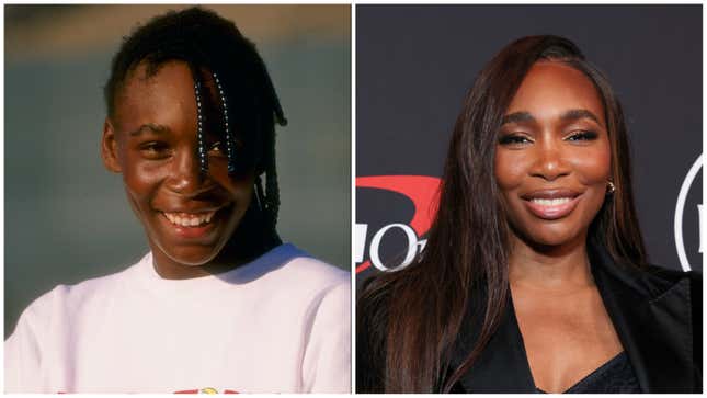 Venus Williams en 1992 ; Venus Williams en 2024.