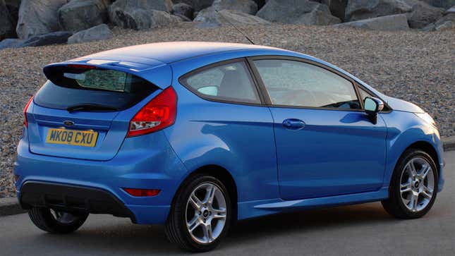 A blue Ford Fiesta Hatchback