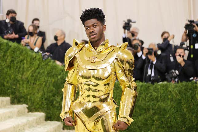 Lil Nas X attends The 2021 Met Gala Celebrating In America: A Lexicon Of Fashion at Metropolitan Museum of Art on September 13, 2021 in New York City.