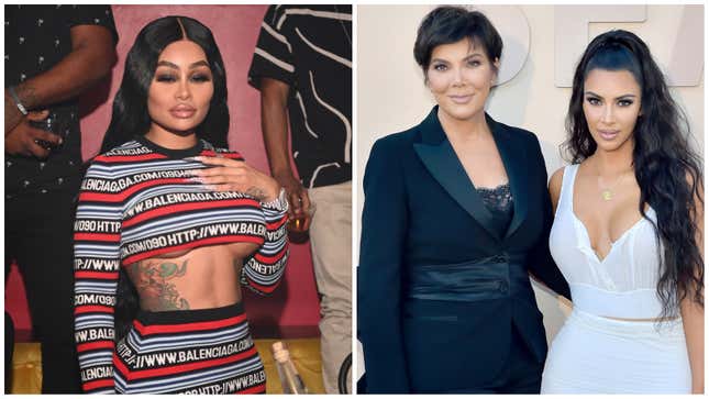 Blac Chyna, left; Kris Jenner and Kim Kardashian.