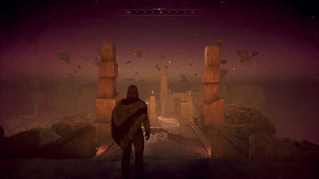 A story zone during a vision quest in Dune Awakening.