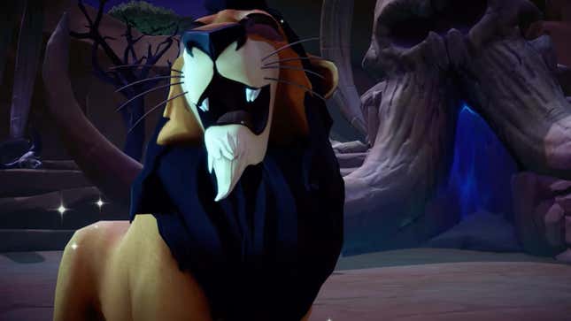 Scar laughs in Disney Dreamlight Valley.