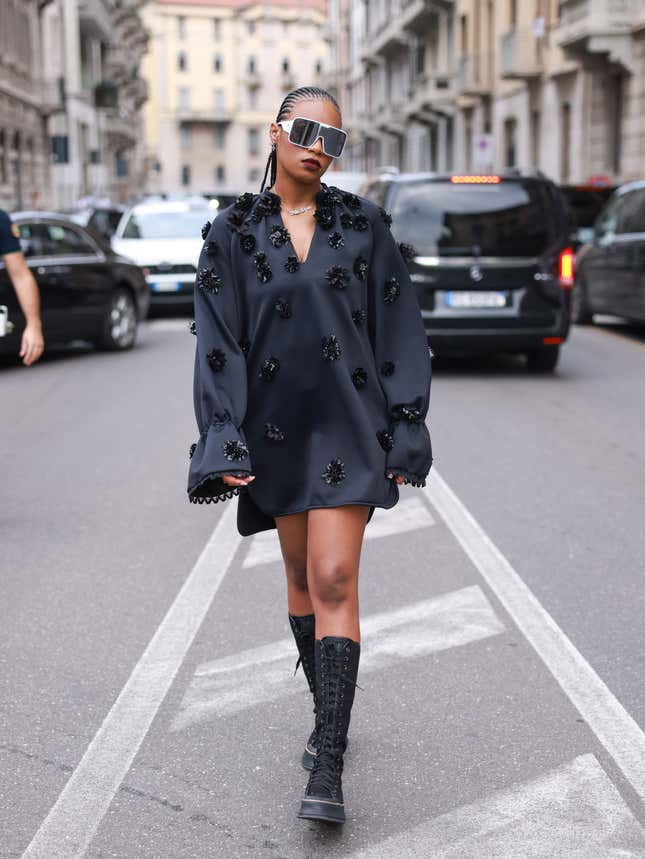 Image for article titled What Black Celebs Are Wearing To Milan Fashion Week 2023