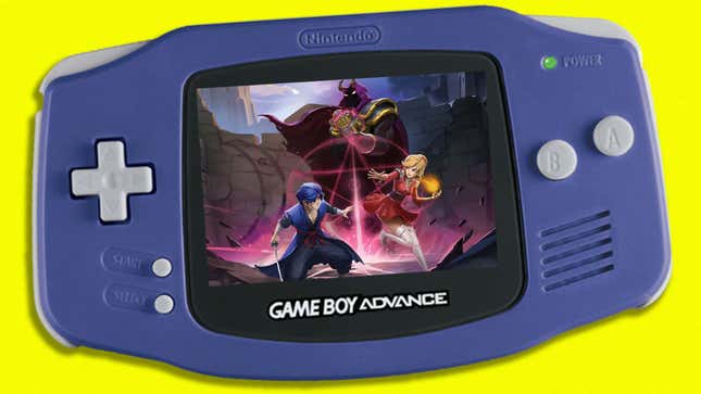 An image shows a Game Boy Advance with Kien on the screen. 