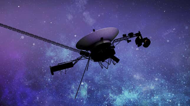 Un concept d’artiste du vaisseau spatial Voyager 1 dans l’espace interstellaire.