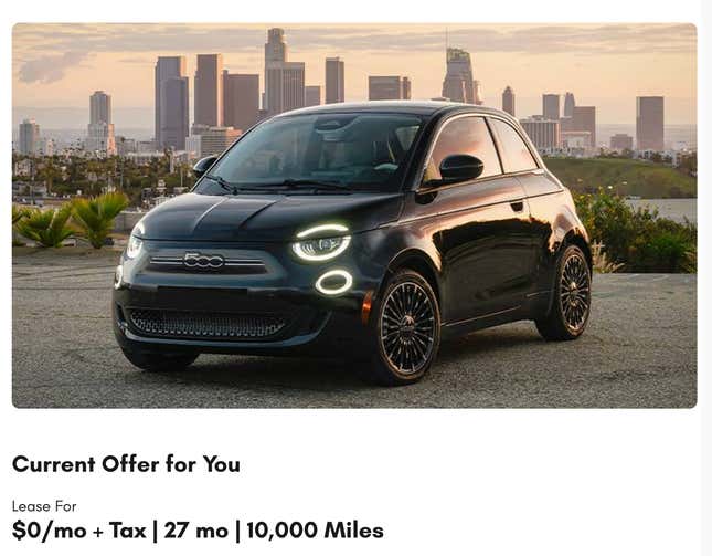 Image for article titled This $0/Month Fiat 500e Lease Offer Is Basically Free If You Don&#39;t Count Taxes [Update]