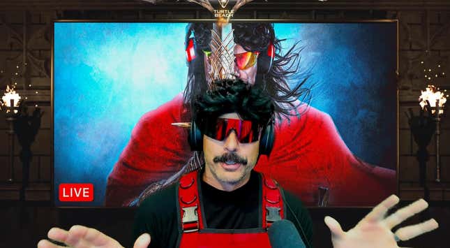 Dr Disrespect appears on an Elden Ring stream. 