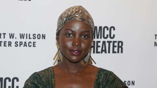 Lupita Nyong’o poses at the opening night of the new play “Nollywood Dreams” on November 11, 2021 in New York City.