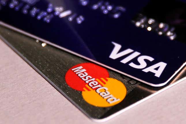 Visa and Mastercard credit cards