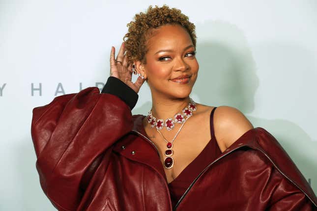 Rihanna arrives at the Rihanna x Fenty Hair Los Angeles Launch Party at Nya Studios on June 10, 2024 in Los Angeles, California.