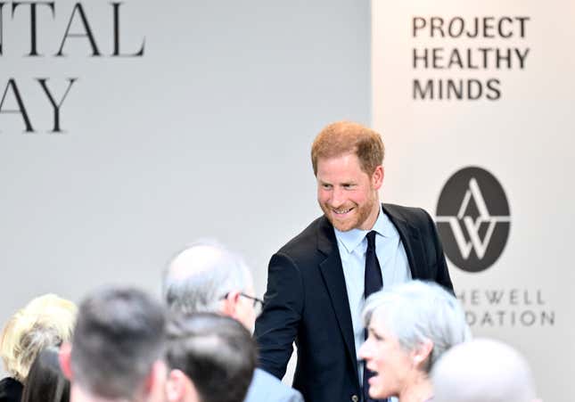 Britain&#39;s Prince Harry, The Duke of Sussex, participates in The Archewell Foundation Parents&#39; Summit &quot;Mental Wellness in the Digital Age&quot; as part of Project Healthy Minds&#39; World Mental Health Day Festival on Tuesday, Oct. 10, 2023, in New York. (Photo by Evan Agostini/Invision/AP)