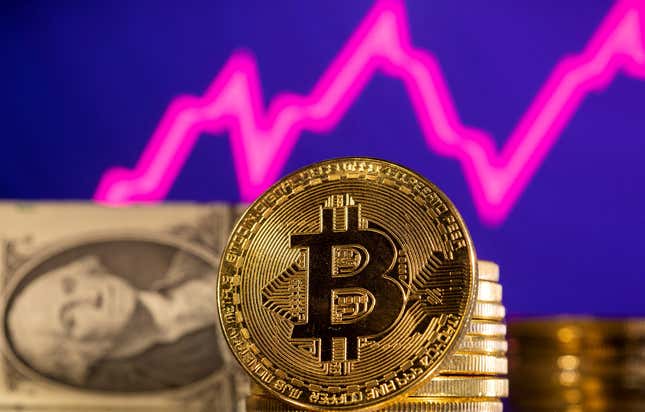 Image for article titled Bitcoin lifts crypto stocks, Meta sinks, Spotify soars, and Rubrik IPOs: Markets news roundup