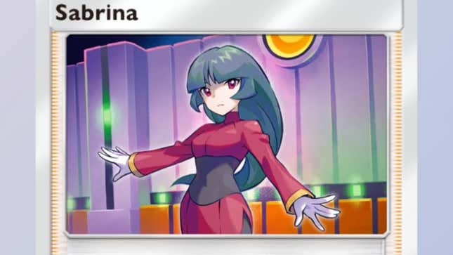 Sabrina poses with her arm outstretched in her Supporter card.