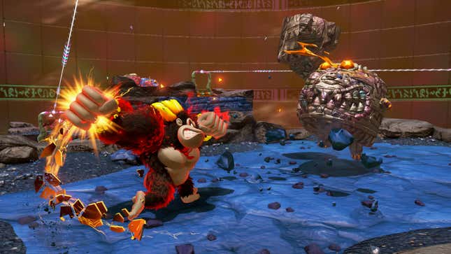 A screenshot of Donkey Kong Banaza shows off the game. 