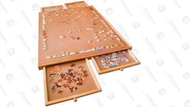 Puzzle Table with Drawers: Jumbo Wooden Puzzle Plateau
