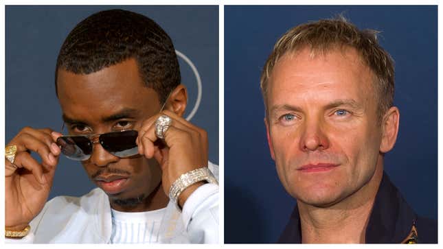 Diddy, left; Sting.