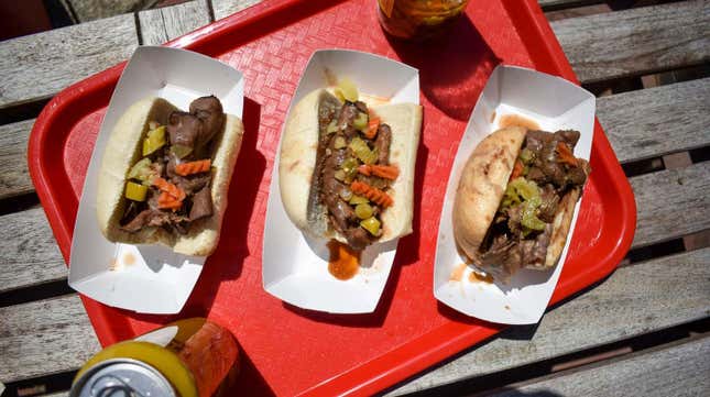 italian beef on tray