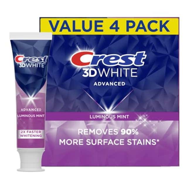 Image for article titled Crest 3D White Advanced Luminous Mint Teeth Whitening Toothpaste, Now 20% Off